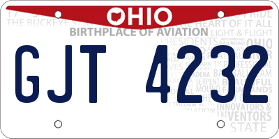 OH license plate GJT4232