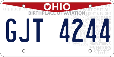 OH license plate GJT4244