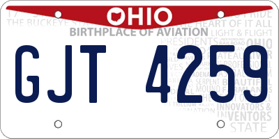 OH license plate GJT4259
