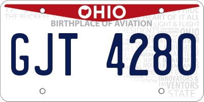 OH license plate GJT4280