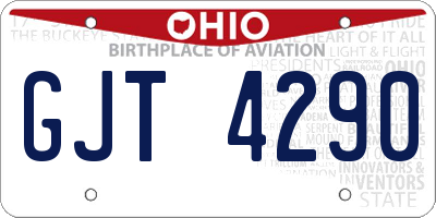OH license plate GJT4290