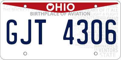 OH license plate GJT4306