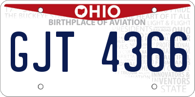 OH license plate GJT4366