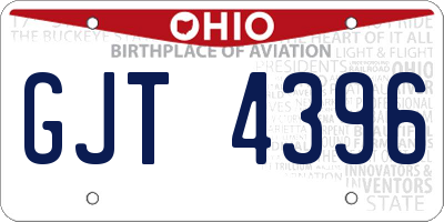 OH license plate GJT4396