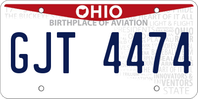 OH license plate GJT4474