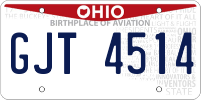 OH license plate GJT4514