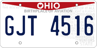 OH license plate GJT4516