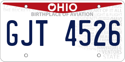 OH license plate GJT4526