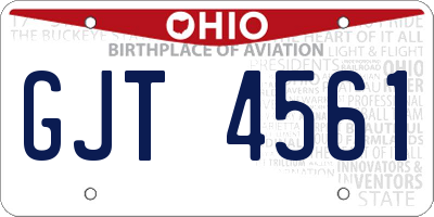OH license plate GJT4561