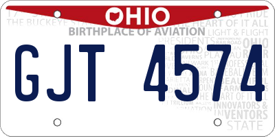 OH license plate GJT4574