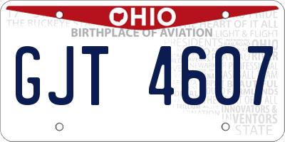 OH license plate GJT4607