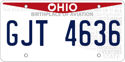 OH license plate GJT4636