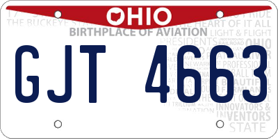OH license plate GJT4663