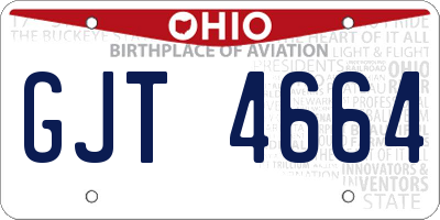 OH license plate GJT4664