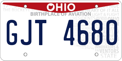 OH license plate GJT4680