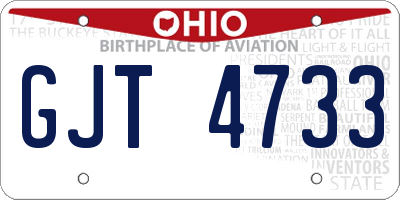 OH license plate GJT4733