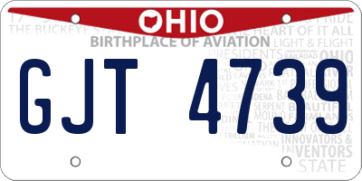 OH license plate GJT4739