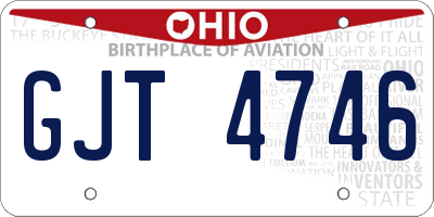 OH license plate GJT4746