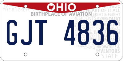 OH license plate GJT4836
