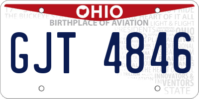 OH license plate GJT4846
