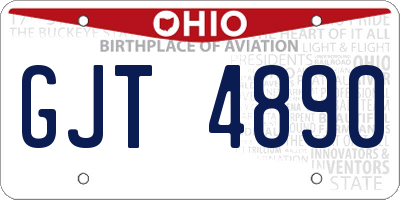 OH license plate GJT4890