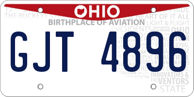 OH license plate GJT4896