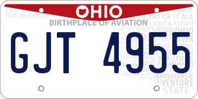 OH license plate GJT4955