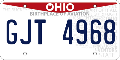 OH license plate GJT4968