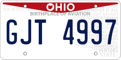 OH license plate GJT4997