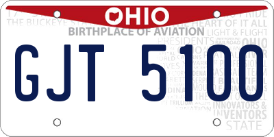 OH license plate GJT5100