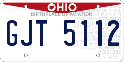 OH license plate GJT5112