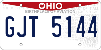 OH license plate GJT5144