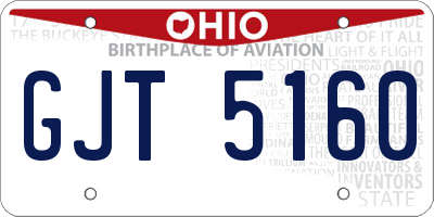 OH license plate GJT5160