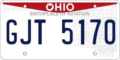 OH license plate GJT5170