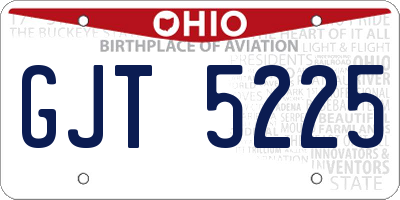 OH license plate GJT5225