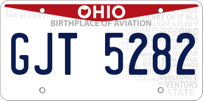 OH license plate GJT5282