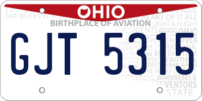 OH license plate GJT5315