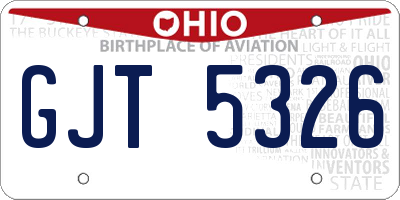 OH license plate GJT5326