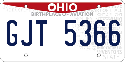 OH license plate GJT5366
