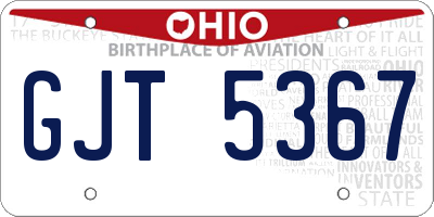 OH license plate GJT5367