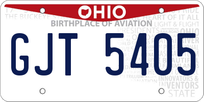 OH license plate GJT5405