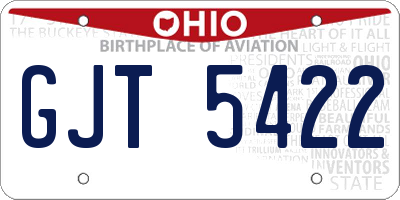 OH license plate GJT5422