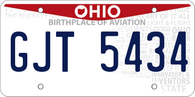 OH license plate GJT5434