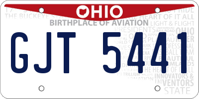 OH license plate GJT5441