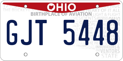 OH license plate GJT5448