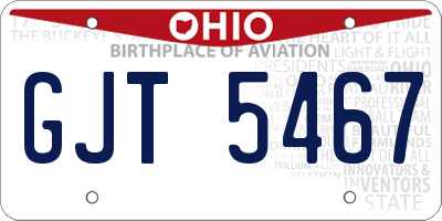 OH license plate GJT5467