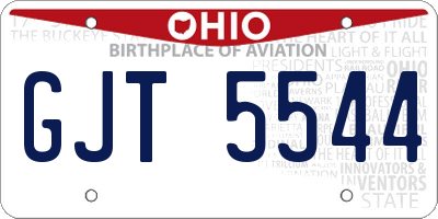 OH license plate GJT5544