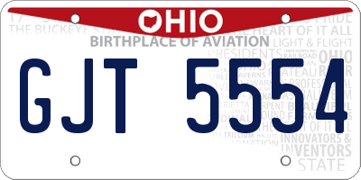 OH license plate GJT5554