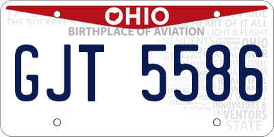 OH license plate GJT5586