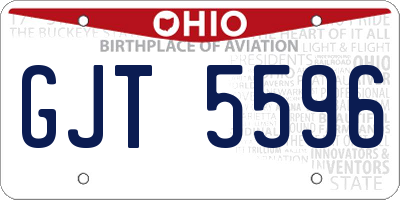 OH license plate GJT5596